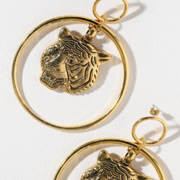 Tiger Hoop Earrings - Picture 2 of 2